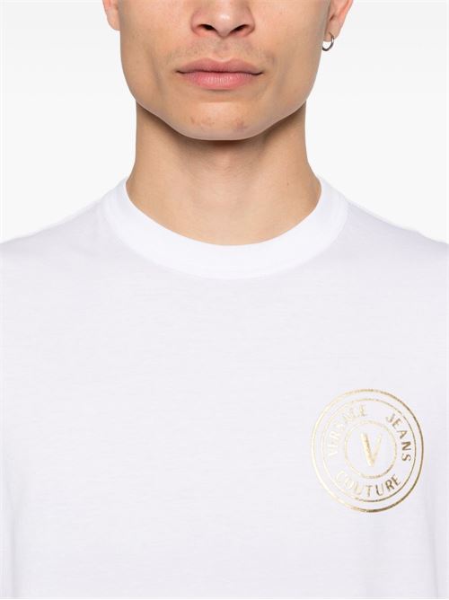 T-shirt uomo maniche corte con logo Versace jeans Couture | 80GAHT04CJ00TG03